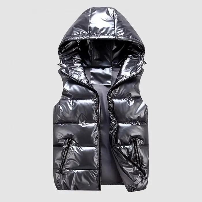 Veste polaire homme sans manches zippée avec capuche et poches pour pêche hiver