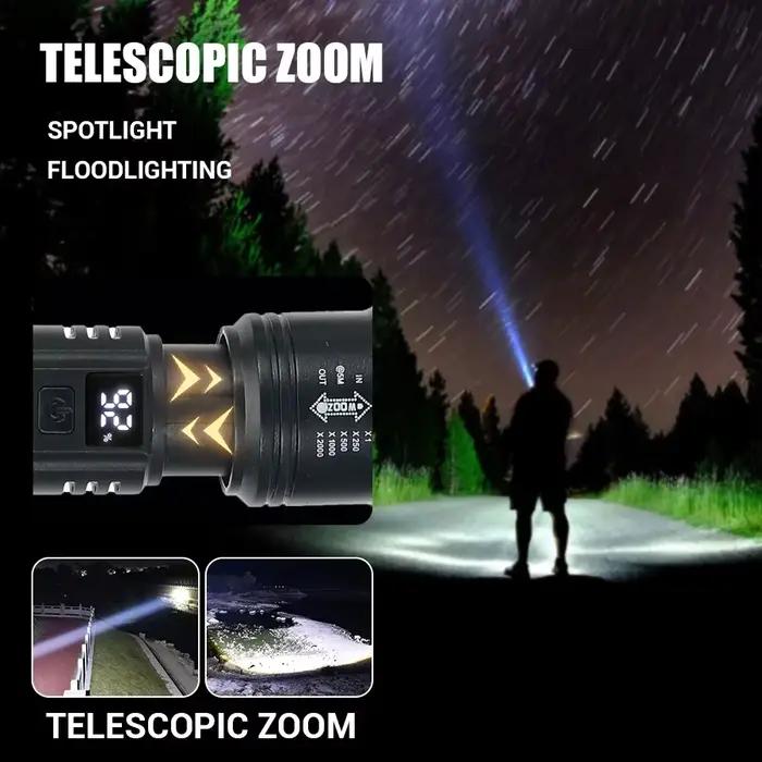 Lampe Torche Tactique ZHIYU LED 2000LM Rechargeable USB Zoom pour Pêche Camping Urgence Occasions Spéciales