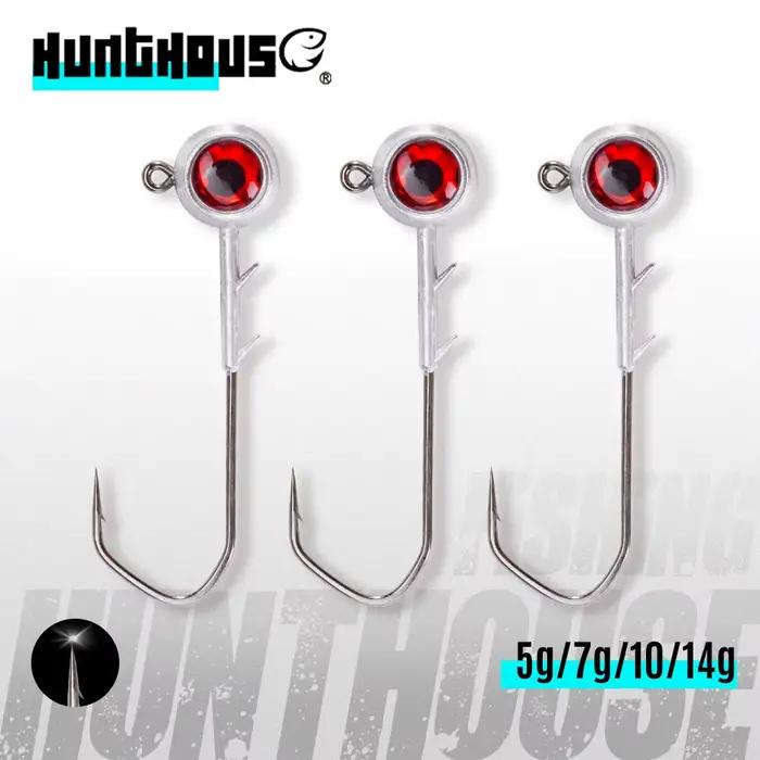 Leurres Hunthouse ajing 5g à 14g avec yeux rouges pour pêche du rockfish au jig head zinc