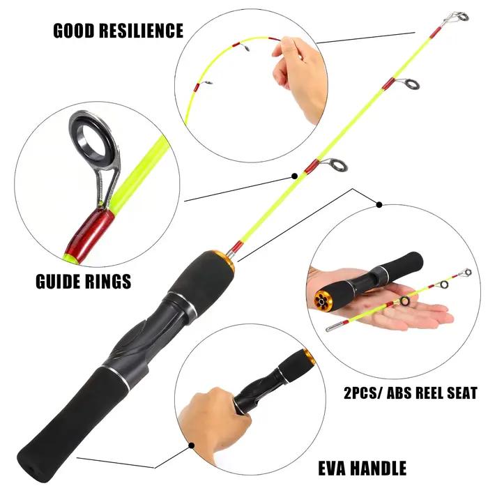 Canne à pêche glace ultralégère Sougayilang - Pêche hiver portable avec moulinet spinning casting