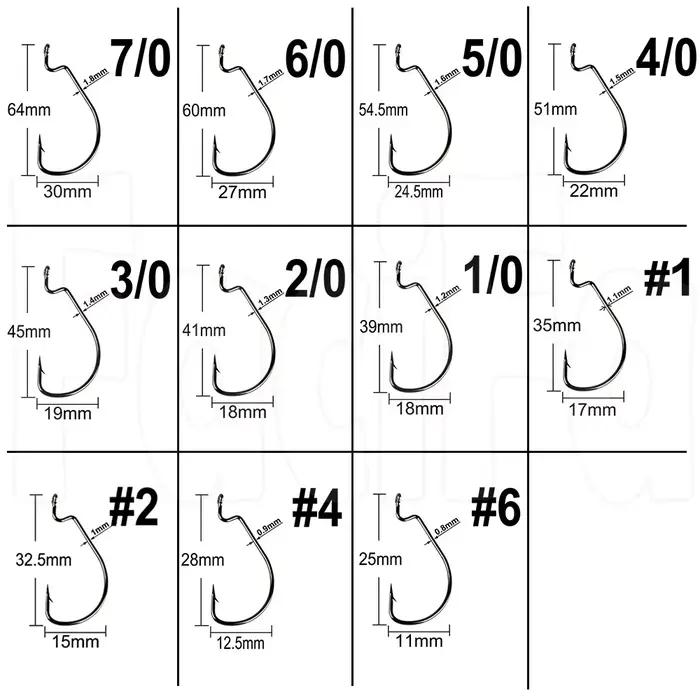 20 hameçons large gap pour vers souples pêche basse et carnassiers avec leurres souples et crankbaits