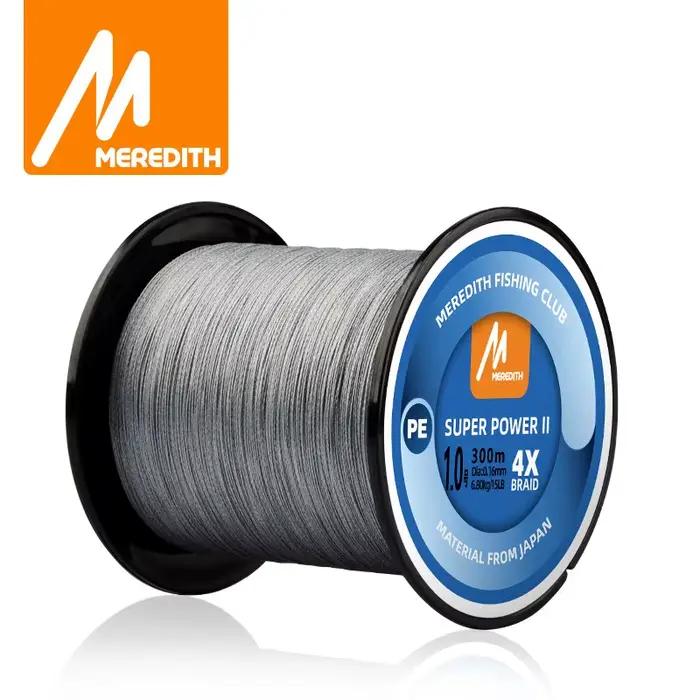Ligne de pêche MEREDITH 4 brins 300M 15-80LB, multifilament souple pour leurres et appâts