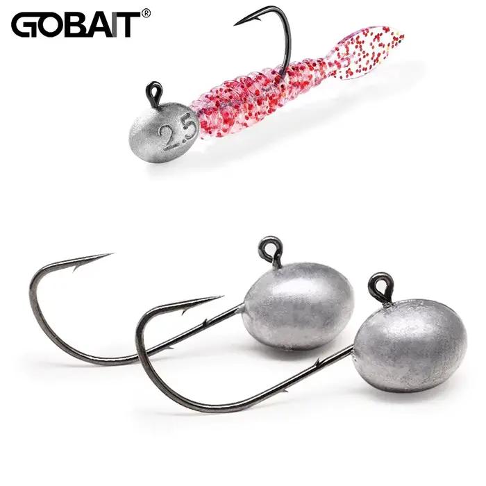 Lot de 5 têtes plombées jig pour leurres, 1.5g à 6.5g, hameçon double ardillon forte puissance pour pêche