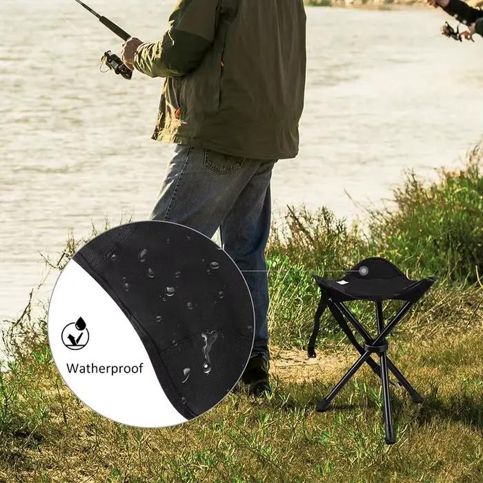 Tabouret pliable trépied portable avec étui pour camping, pêche, randonnée et chasse capacité 90kg