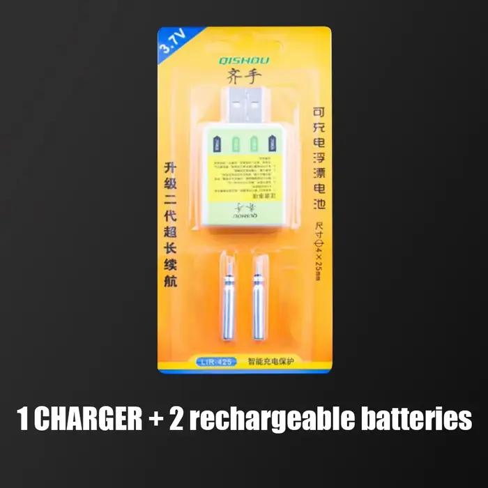 Flotteur électrique lumineux rechargeable USB pêche de nuit batterie CR425 3.7V set bouée