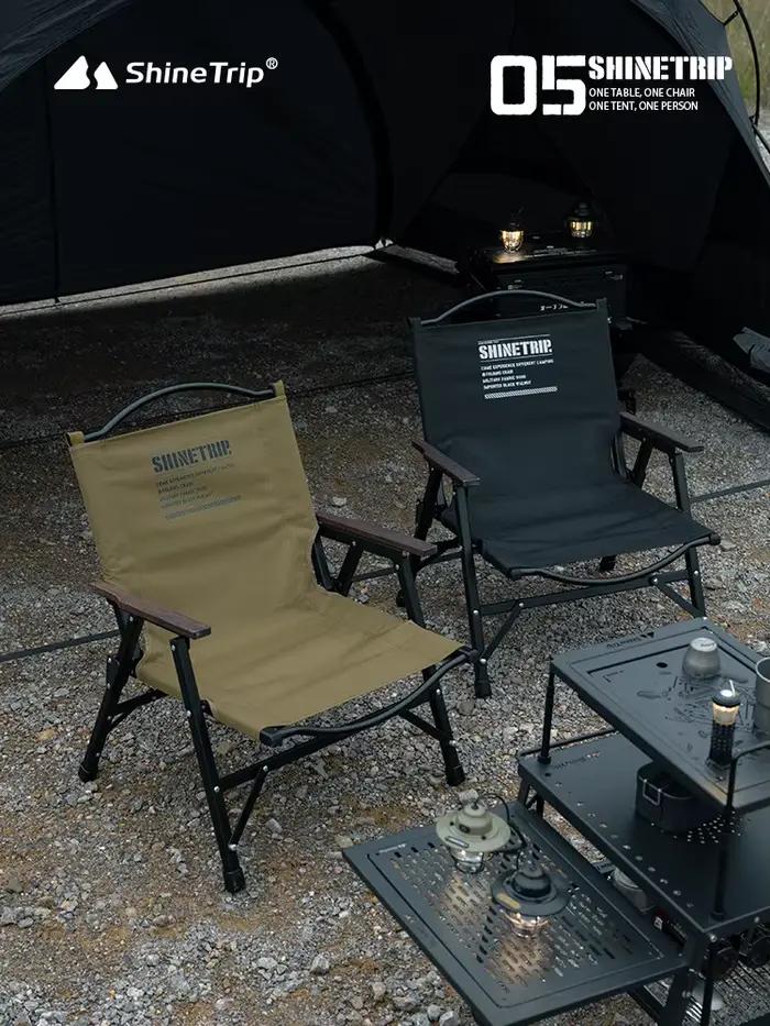 Chaise de pêche pliante ultra-légère ShineTrip Outdoor Tactical - Chaise Kermit aluminium portable