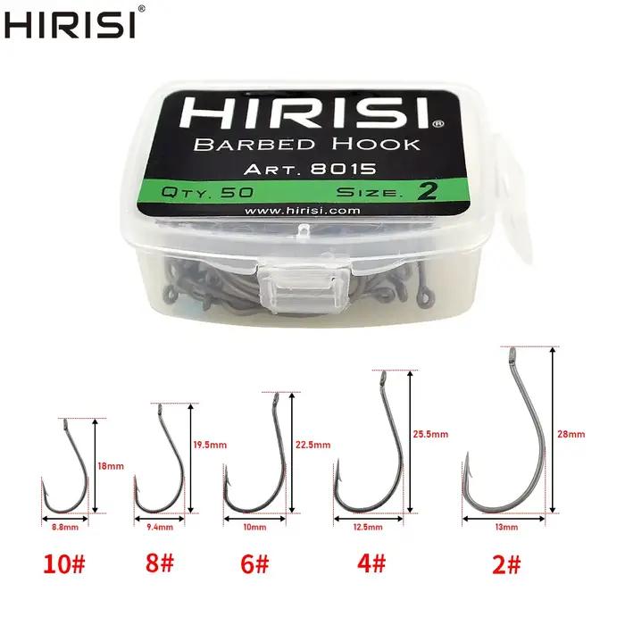 Hameçons carpe acier carbone 50 pièces Hirisi avec barbelures et revêtement résistant pour pêche durable