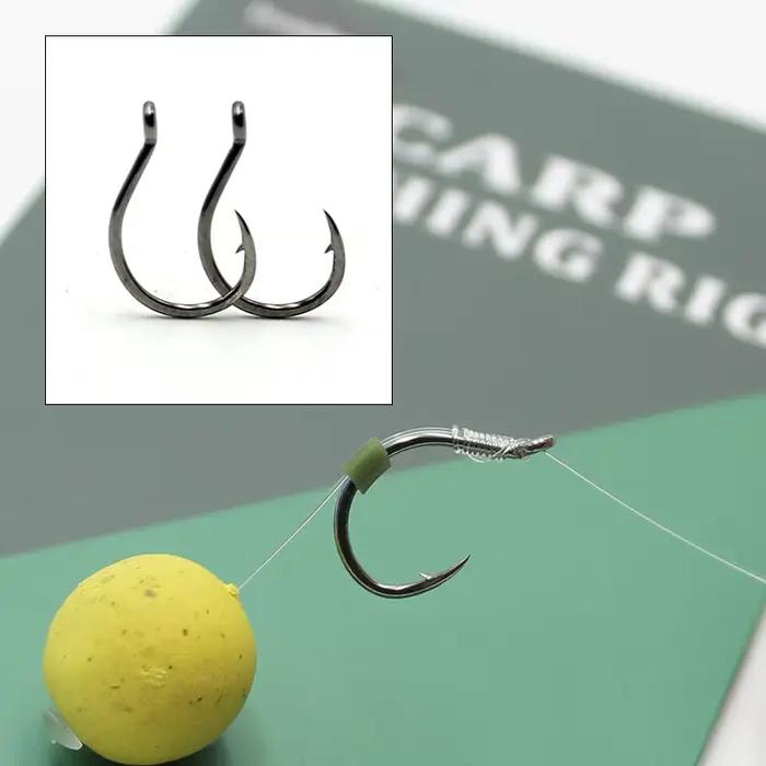 Hameçons pour carpe 20 pièces en acier carbone avec ardillon pour montages de pêche spécifiques