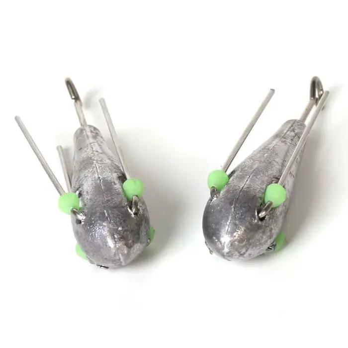 Plombs de pêche lumineux 50g-110g avec perle résistants à l'usure pour technique drop shot et connexions