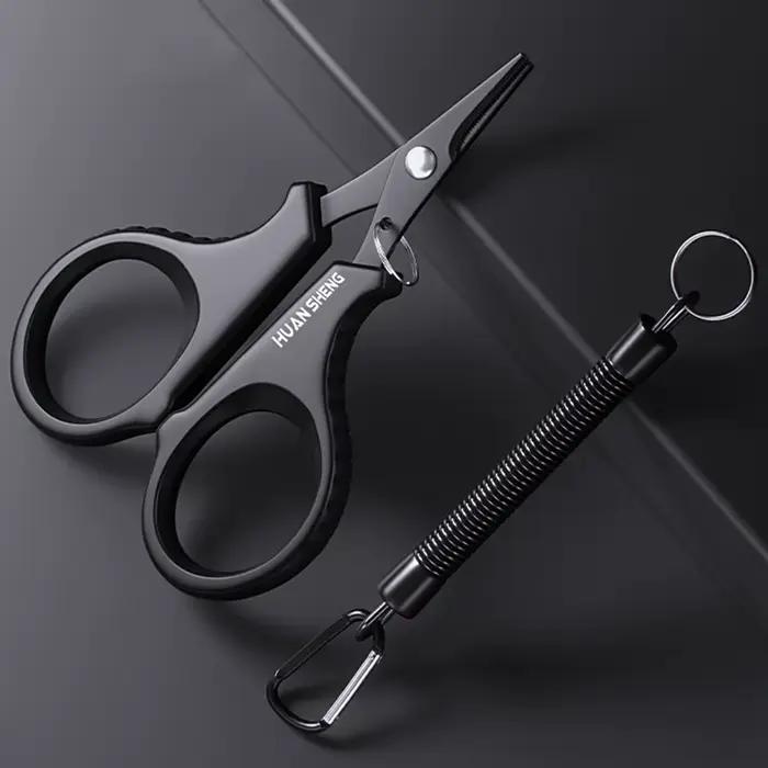 1set Titanium Coating Stainless Steel Fishing Scissor Plier Cut PE Braid Line Cu