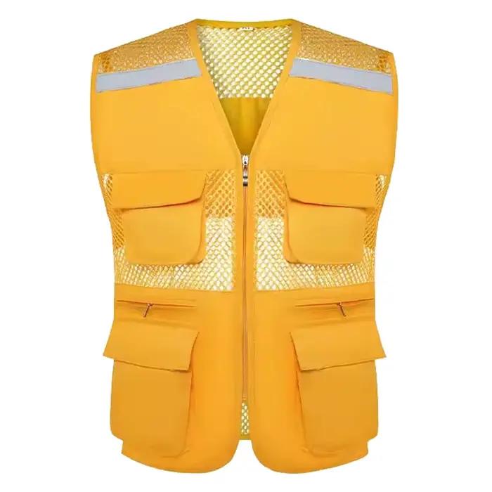 Veste de pêche grande taille sans manches multi-poches pour camping et sports outdoor été