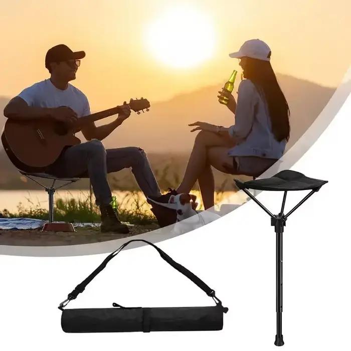 Tabouret pliant retractable une jambe robuste pour pêche camping randonnée jardinage extérieur