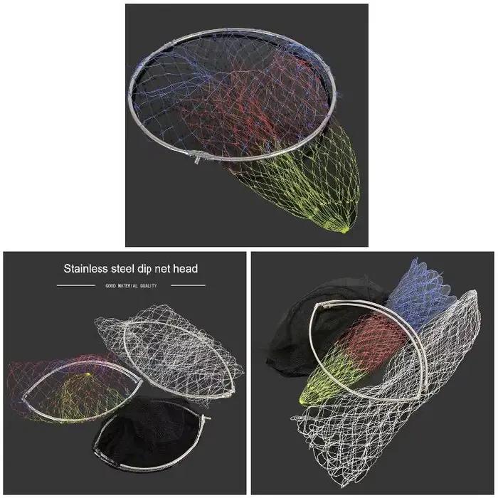 Filet de pêche pliable avec manche télescopique et sac de rangement pour captures en eau profonde