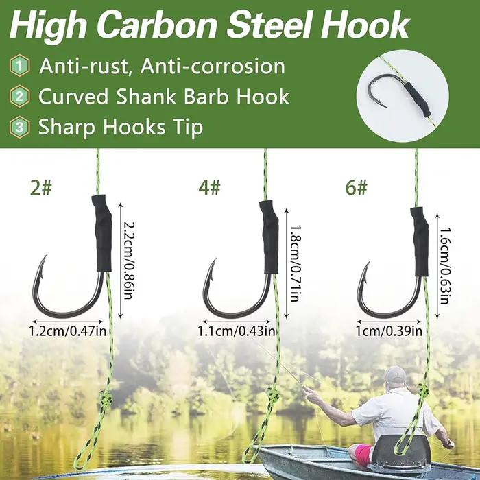 12 montages carp prêts avec clips plombs et hameçons chod/helicopter rigs tailles 2/4/6# accessoires