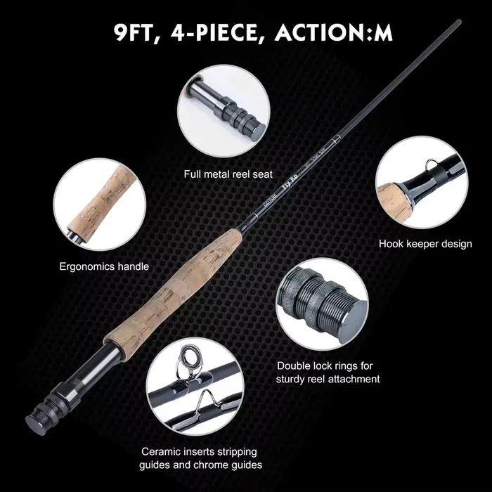 Canne à mouche Goture 2.7m 9FT légère voyage carbone 30+36T pour truite saumon perche brochet pêche