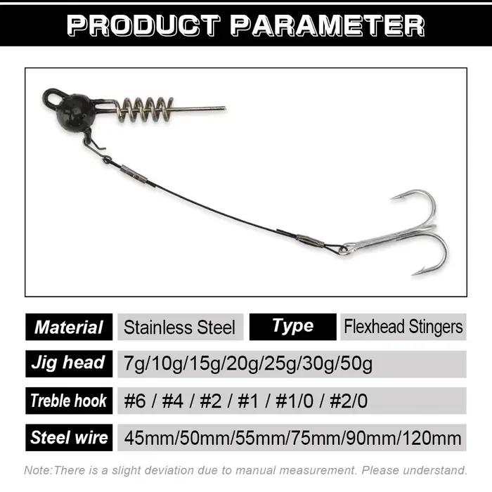 Montage pêche leurre souple avec hameçon triple acier pour brochet sandre perche et black bass