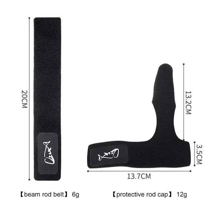 1-3 sets sangle fixation canne à pêche : ceinture élastique porte-canne et protège-embout pour pêcheur