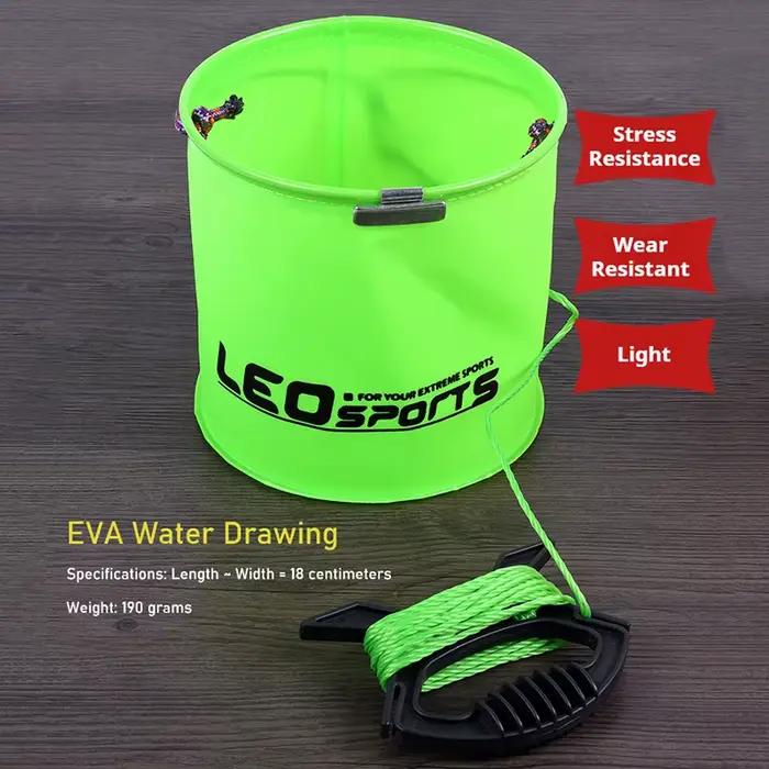 Seau de pêche pliable EVA épais - Réservoir à appâts vivants 17cm avec corde et poignée portable