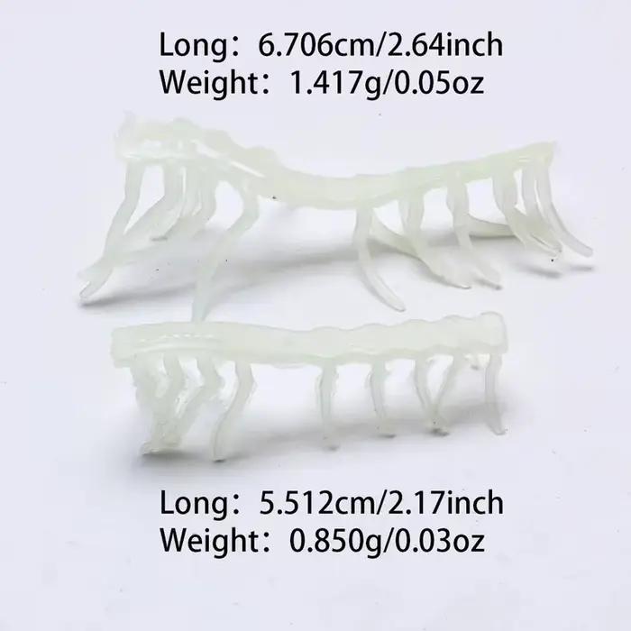 10 pieds de crevette en bois noctilucents avec appât souple lumineux, accessoires leurres pour la pêche