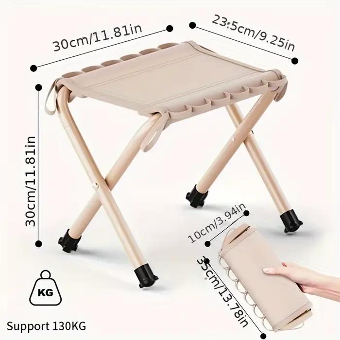 Tabouret suspendu pliable capacité 286.6lbs léger pour pêche camping chaise portable