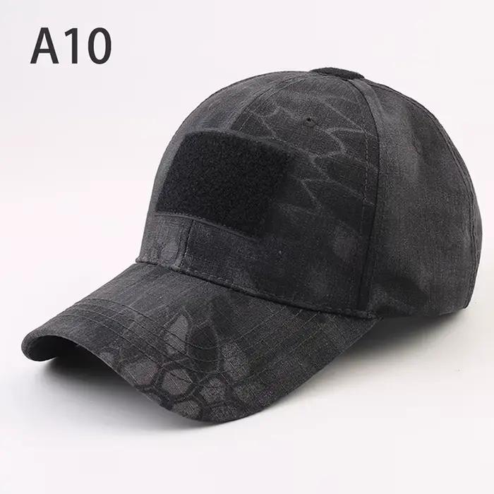 Casquette de camouflage tactique pour pêche et activités outdoor protection solaire réglable pour homme femme quatre saisons style sport polyester