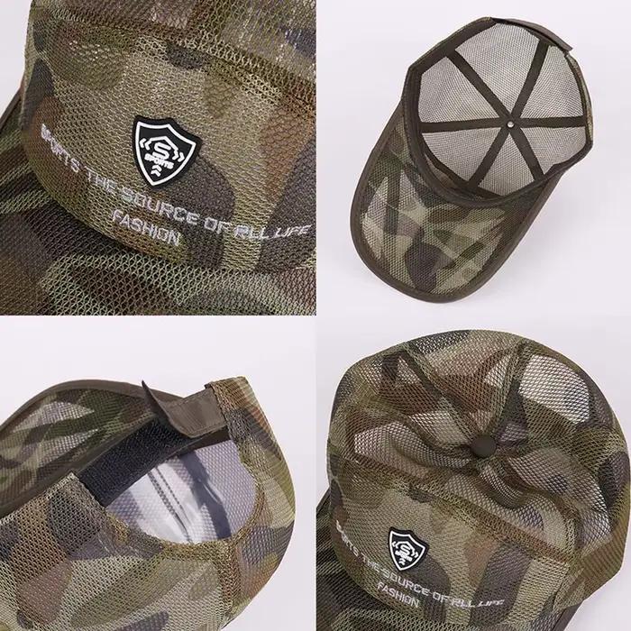 Casquette baseball camouflage été 2023 pêche - Mesh complet grande visière snapback réglable broderie