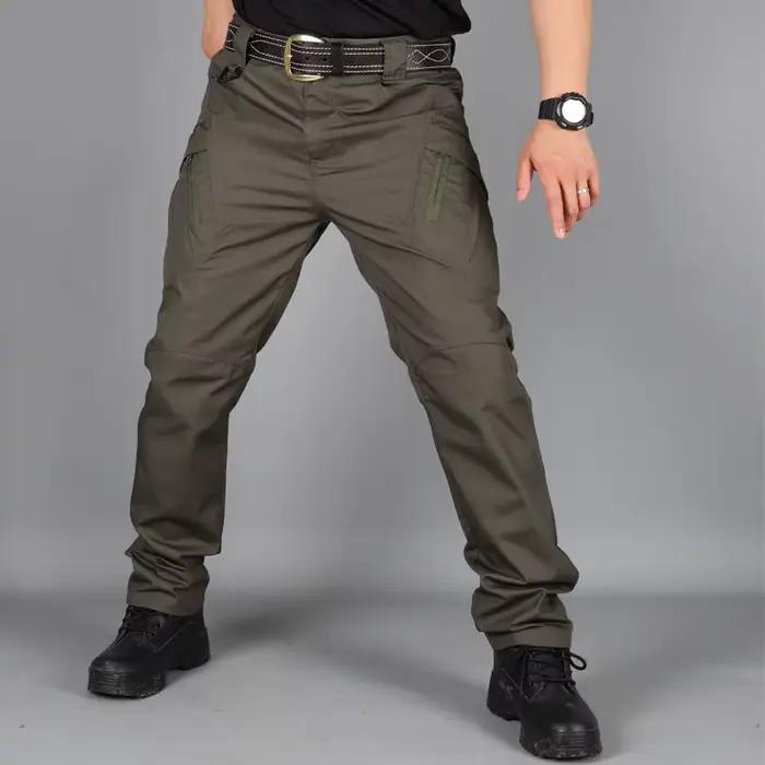 Pantalon cargo travail tactique été homme imperméable multi-poches randonnée pêche entraînement