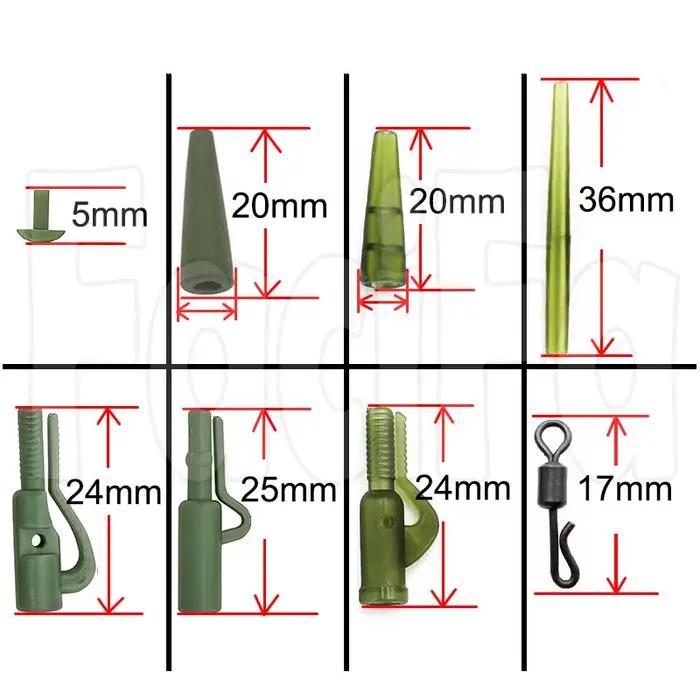 Kits plombs clips rapides 10 sets pour montages carpe - accessoires anti-emmêlement pêche au coup