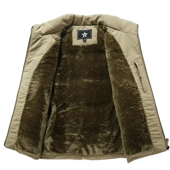 Veste polaire sans manches pêche hiver - Coupe slim coupe-vent avec multiples poches pour pêcheur actif