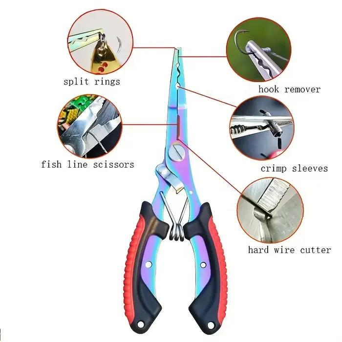 Pinces Pêche Acier Inox Long Bec Découpe Fil Dégorgeoir Hameçon Multifonction Outils Pêche