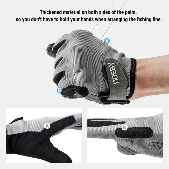 Gants de pêche Noeby antidérapants pleine main - Protection UV homme femme pour cyclisme et extérieur