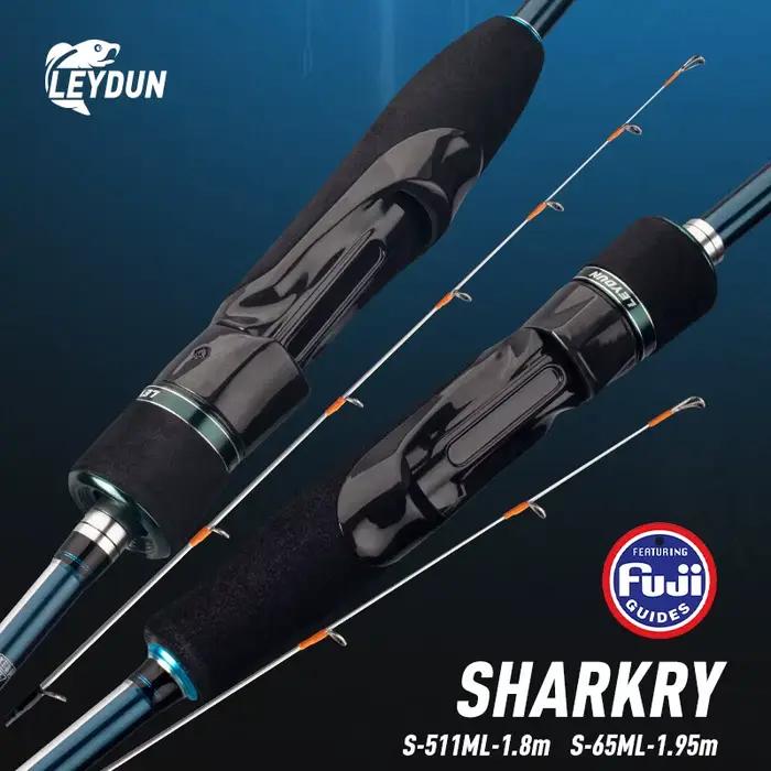 Canne pêche calmar LEYDUN SHARKRY boat tip run rod ML pointe solide, siège moulinet FUJI, spinning ultra-léger carbone