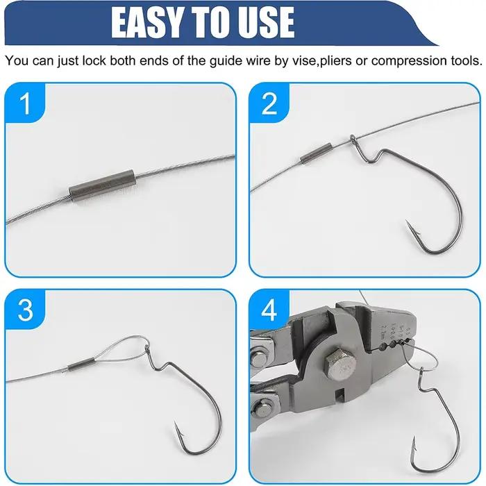 Kit 100 manchons de sertissage pour câble pêche - Barrel crimp sleeves 1.0-3.2# pour montages acier