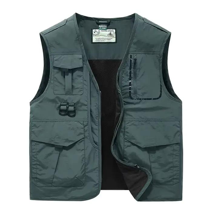 Veste pêche fonctionnelle homme grande taille - Multi-poches léger pour pêche et photographie