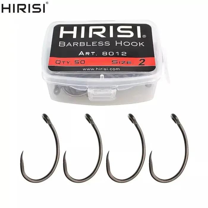 50 hameçons sans ardillon Hirisi en acier carbone haute qualité revêtus - accessoires pêche 8012
