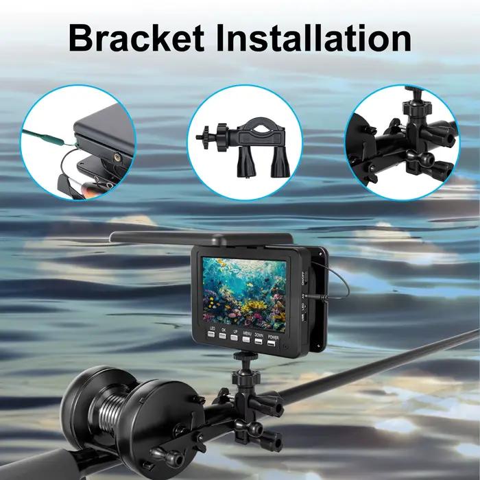 Caméra sous-marine pêche 5 pouces 1000TVL 15m/30m avec LEDs blancs et infrarouges pour glace mer rivière