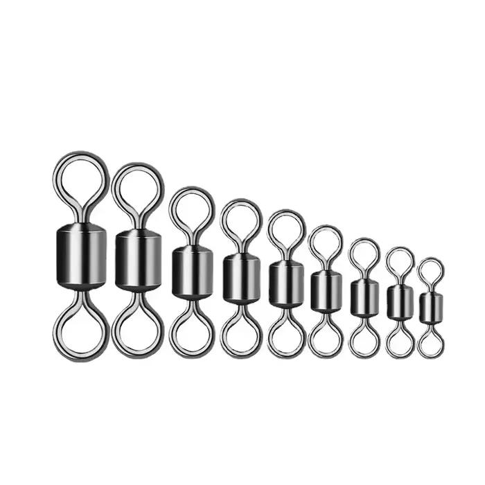 50 anneaux de pêche pivotants en acier inoxydable solide pour leurres et hameçons - accessoires de pêche