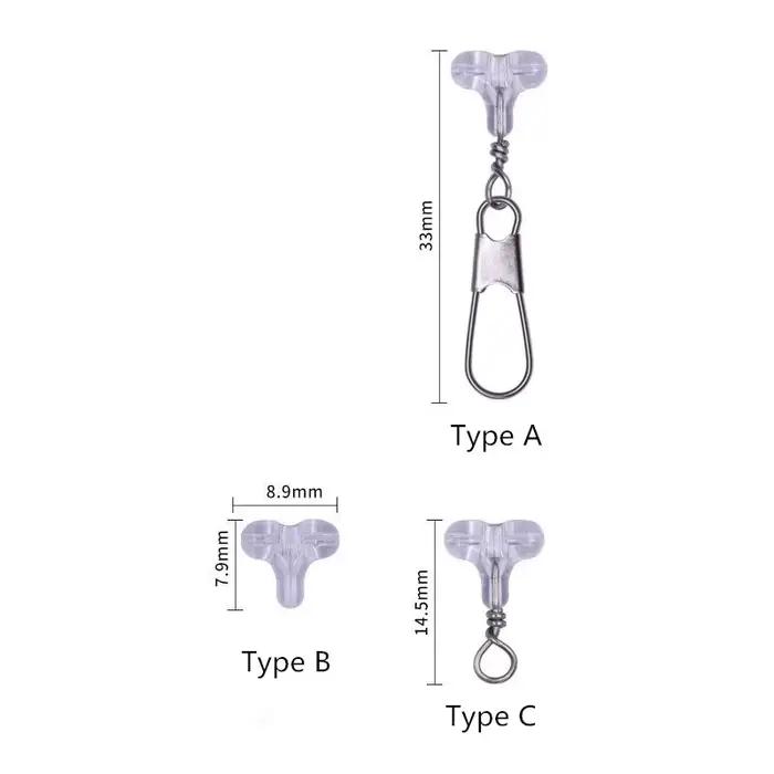 Perles pêche transparentes 30 pièces - Perles ovales double trou croix accessoires montage sabiki