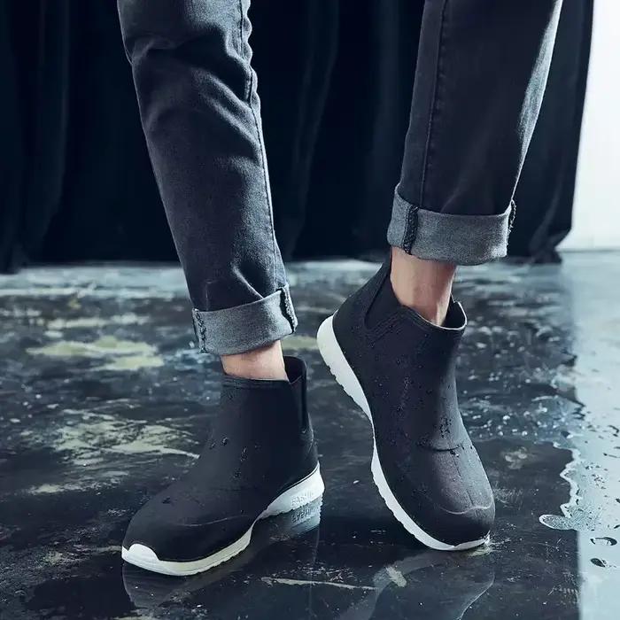 Bottes de pluie caoutchouc plateforme couple imperméables automne hiver pêche homme
