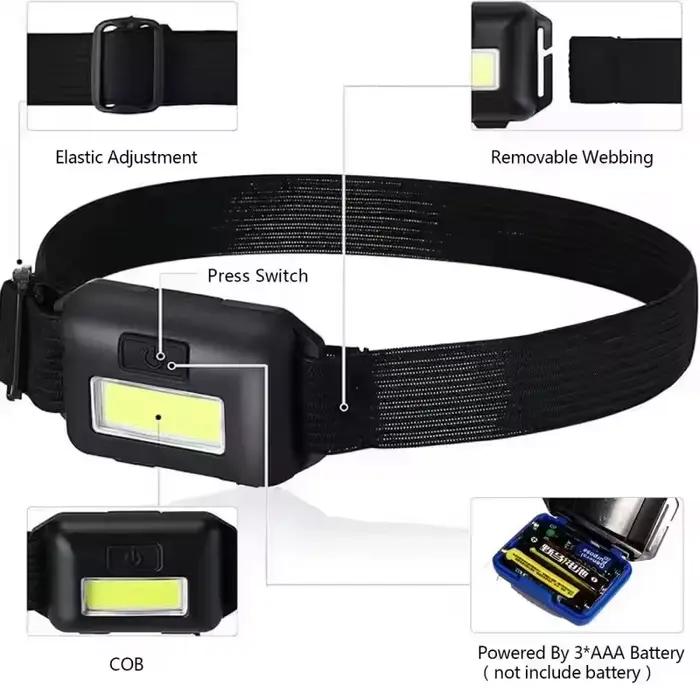 Casquette lampe frontale rechargeable LED ultra puissante pour randonnée et pêche nocturne