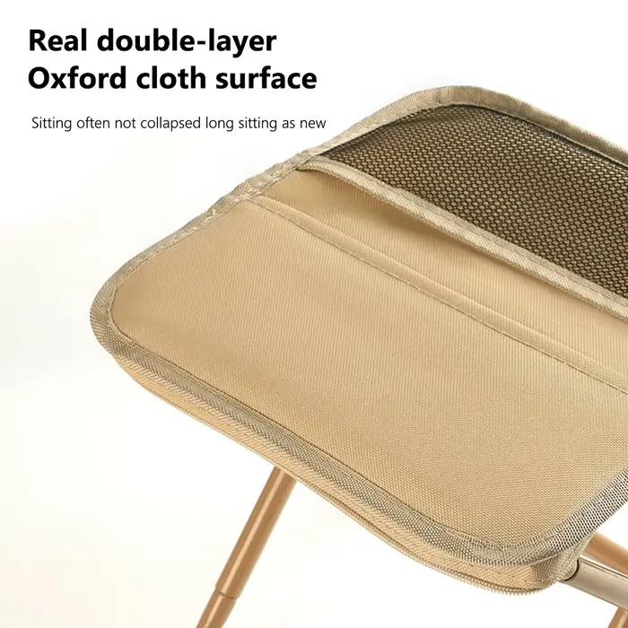 Chaise pliante avec rangement intégré et filet pour pique-nique, jardinage et pêche