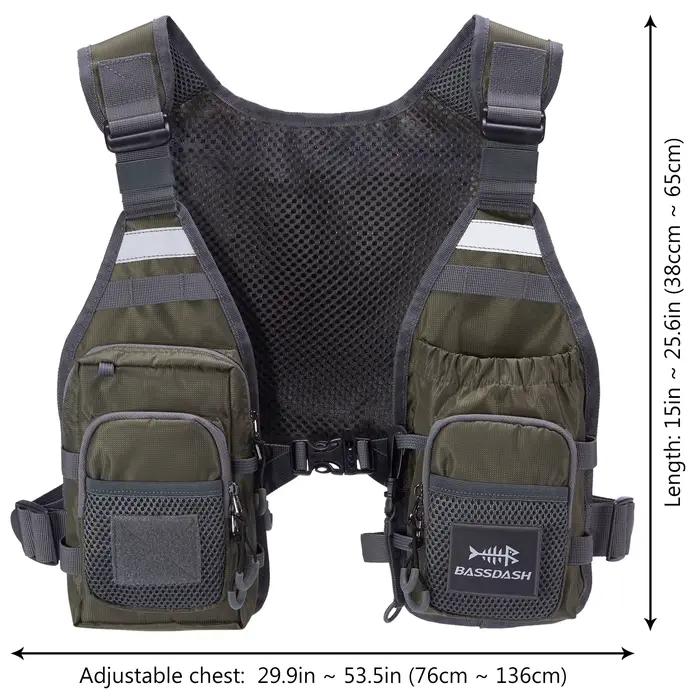 Gilet pêche à la mouche ultra-léger Bassdash FV08 - Sac poitrine portable unisexe pour pêcheur mouche