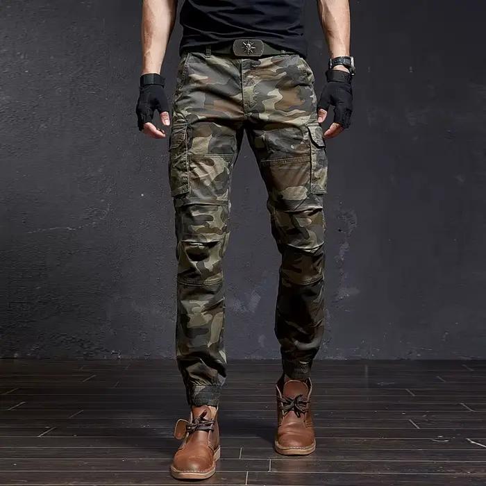 Pantalon cargo camouflage slim homme - qualité premium pour streetwear Harajuku et pêche urbaine
