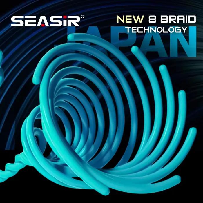Ligne de pêche tressée SEASIR P-Series Black Spider PE 8, haute résistance 16-46Lb, 150m pour pêche sportive