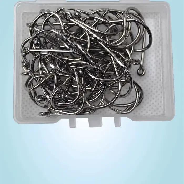 200 hameçons pêche circle jighead 3# à 12# barbelés pour carpe matériel accessoires pesca