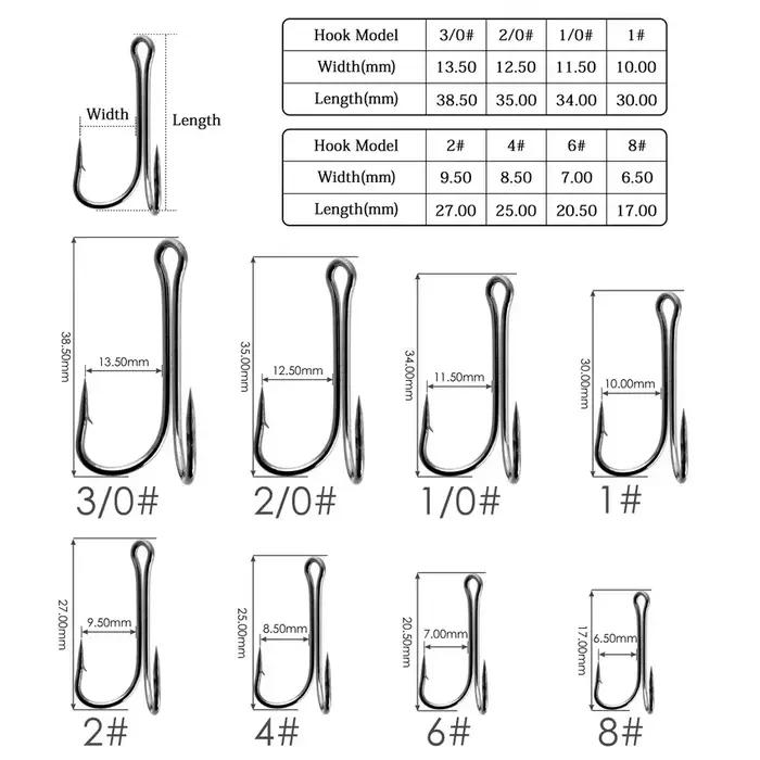 Hameçon double Aorace pour carpe, hameçon crank barbelé acier carbone pour leurres souples et fly tying