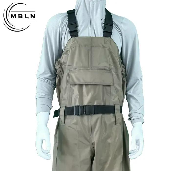 Waders de pêche étanches respirants avec bottes intégrées pour la pêche à la mouche et la chasse