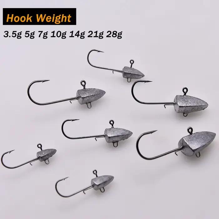 Hameçons Triangle Head NED MrLurion 3.5g-28g pour leurres souples - pêche au jig et appâts naturels