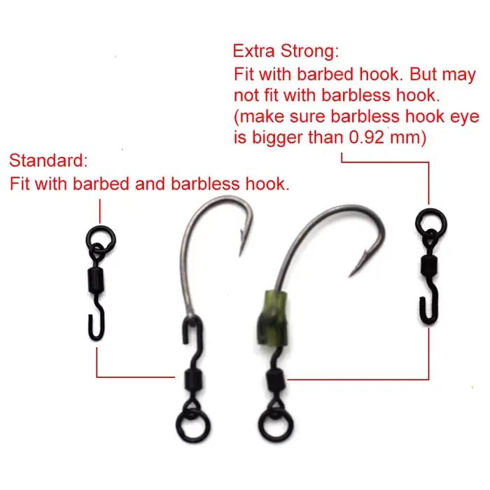 20 pièces émerillons tournants extra forts pour la pêche à la carpe, accessoires rig chod et hélice