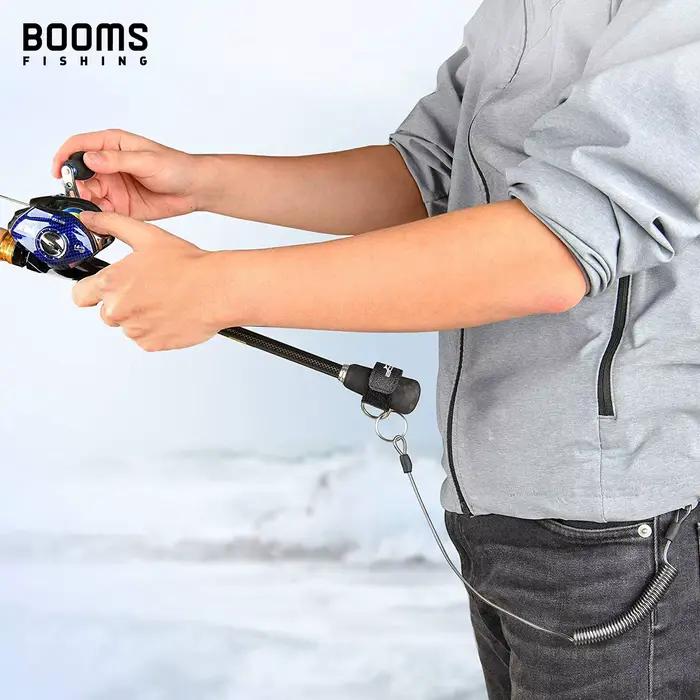 Lanières télescopiques Booms Fishing T01 2M avec mousquetons - Attaches pour canne et épuisette de pêche